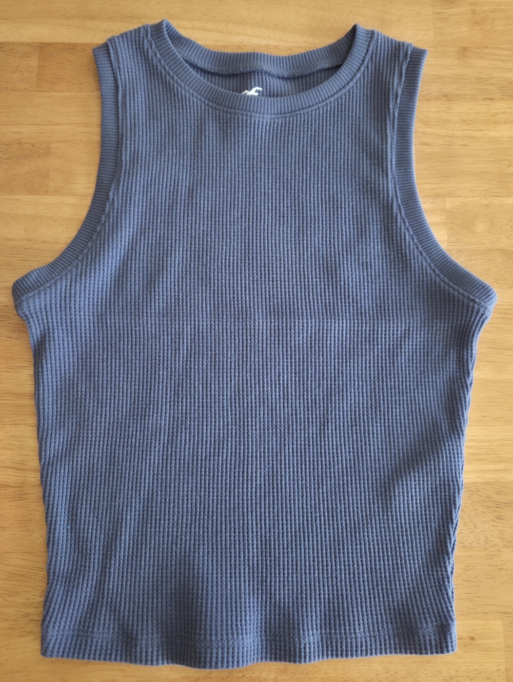 Hollister Women's Slate Blue Ribbed Tank Top